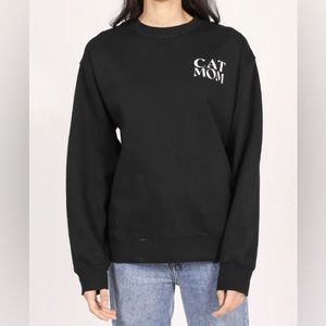 Brunette the Label Cat Mom Classic Crew Neck Sweatshirt in size M/L